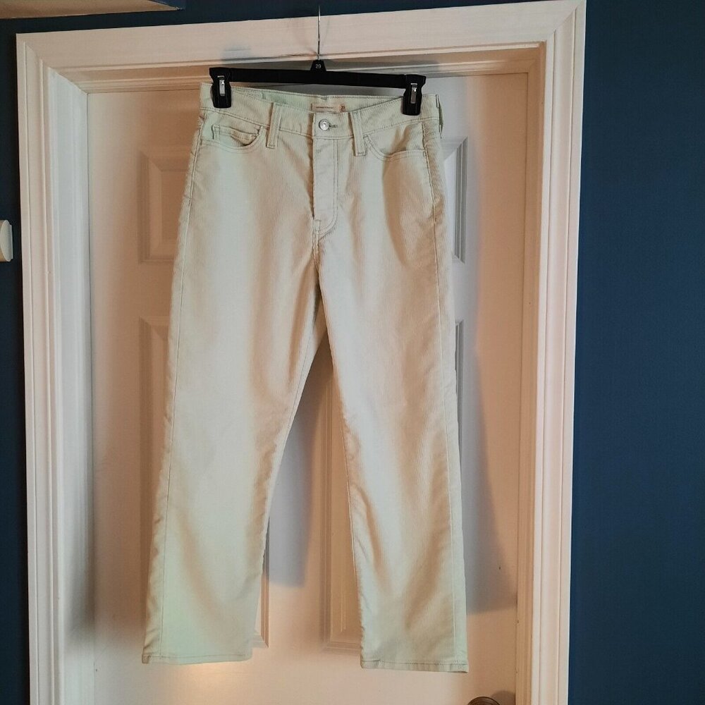 Levis Pants Womens 29 Pale Mint Wedgie Straight Corduroy Cords Premium Stretch